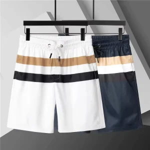 Fashion Casual Waterproof Beach Shorts Quick Dry Vacation Striped Retro Shorts for Men