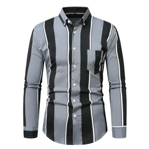 Fashion Clothes Men Casual Long Sleeve Shirts Personalized Shirt