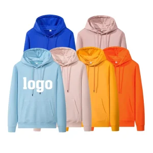 Fashion Embroidered Winter Men’s Hoodie 100% Cotton Comfortable Solid Color Terry Fabric Customizable High Quality