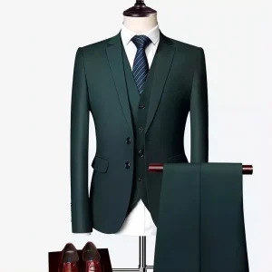 Fashion High Quality Design Slim Fit Coat Men’s Suit and Three Piece Suit Wedding Dress Classic Men’s Suit