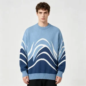 Fashion Knitwear Design Breathable Autumn Round Neck Casual Men’s Lightweight Pullover Sweatshirts