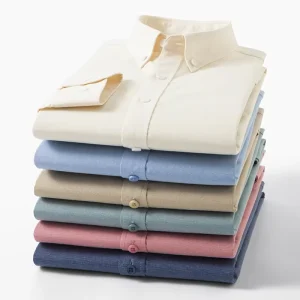 Fashion Korean Style Men’s 100% Cotton Smart Casual Breathable Spring Long Sleeve Shirts
