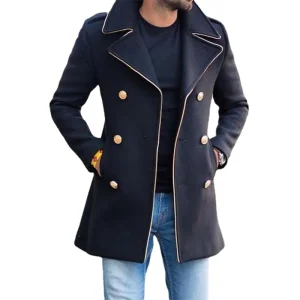 Fashion Men Casual Suit Jacket Autumn and Winter Single Button Lapel Coat Long Men’s Coat OVERCOAT for Men
