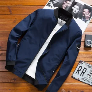 Fashion Men’s Jacket Spring and Autumn Solid Color Coat Men’s Teenager Large Size Jacket Men’s Wear Casual
