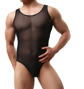 Fashion Nightclub Leotard Mens Swimsuit Stretch Thong Bodysuit Sexy Gay Underwear