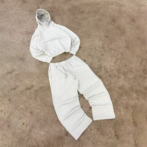 Fast Sampling Custom logo Manufacturer Sweatsuit Pullover Hoodies Tracksuit Set 100% Cotton Oversized Heavyweight Tracksuit
