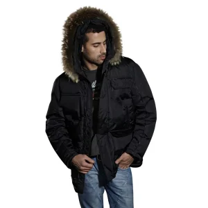 Faux Fur Thick Plus Size Men’s Down Overcoat