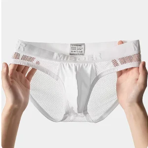 Fishnet Breathable Sexy Men’s Triangle High Elastic Classic Mens Nylon Briefs