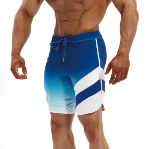 Fitness Beach Shorts Plus Size Striped Gingham Custom Made Mens Bodybuilding Swimwear Quick Dry for Workout and Leisure