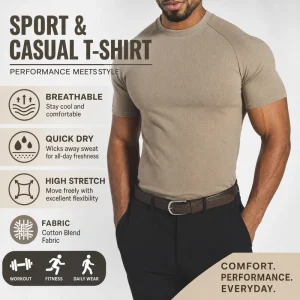 Fitness Lightweight Slim Muscle Fit t Shirt for Men Sports Wear Quick Dry Breathable Printing Logo Men’s T shirts