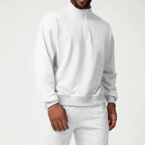 Fitness Sweatshirt Breathable Solid Color Casual Athletic Workout Tennis Sweater High Quality Men’s Long Sleeve Quarter Zip