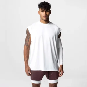 Fitness Training Vest Sleeveless Activewear T-shirt Breathable Running Quick Dry Sports Plus Size Hip Hop Mesh Men’s Tank Top