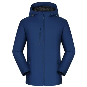 Fleece-lined 100% Polyester Winter Solid Stand Coat Men’s Women’s Work Clothes Custom Logo Group Outdoor Activities Windproof