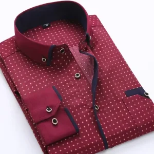 Floral Button Down Men Shirt Male Long Sleeve Shirts Casual Slim Fit Black Dress Shirts