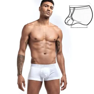 For Sexy Low Rise Men’s Underwear Cotton Boxer Briefs Spermlock Ring Adjustable Breathable Knitted Adult