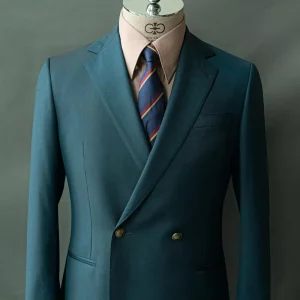 Formal Men’s Suits Dark-green Slim Fit Regular Length 2 Piece Pants Luxury Blazer Full Set Chic Costume Homme