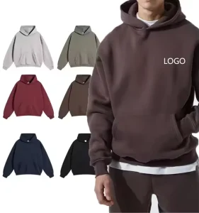 French Hoodie Heavy 100% Cotton Pullover Sweatshirt Custom Logo Terry Blank Hoodie for Men