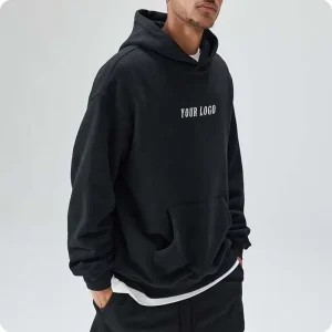 French Terry Oversized Hoodie Unisex Cropped Hoodie Men Printing Embroidery Custom Hoodies