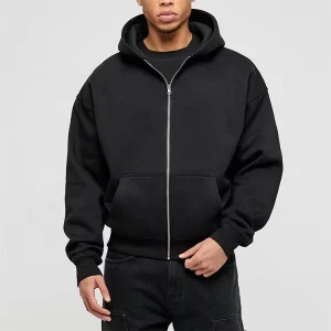 Full Face Cotton Pullover Heavyweight Men Hoodie Solid Color Zip Hoodie Men’s Hoodies & Sweatshirts