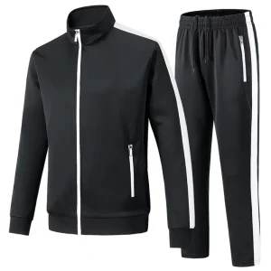 Full Zip Long Sleeve Active Tracksuits Men’s Sports Jacket Men’s Polyester Tracksuits Sportswear Men’s Tracksuit