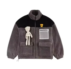 Fur Lined Zip Up Unisex Coat Tweed Fabric Custom Jacket Mens
