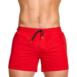GZFZ-UXH502 Men’s Solid Color Polyamide Swimming Trunks Men’s Fashion Beachwear Recycled Fabric Swimwear Swimming Shorts