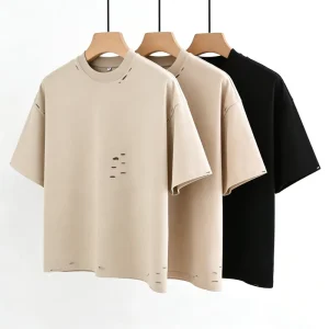 Garment Heavyweight Streetwear Blank Plain Vintage Washed Tee Men’s Boxy Fit Cropped Oversized Distressed Tshirt Custom t Shirt