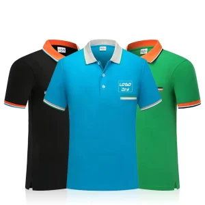 Golf Clothing Embroidered Print Custom Design Cotton Bead Pocket Color Lapel Fit Blank Men’s Polo T shirt