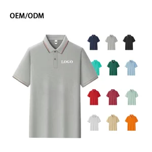 Golf Men’s Polo Shirt Polyester Cotton European Embroidery Custom Promotional Event Work Clothing with logo