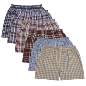 Good Quality 100% Woven Cotton Boxer Shorts Men’s Breathable Plaid Loose Cotton Shorts Factory Price