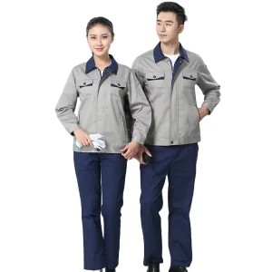 Gray Workwear Uniform for Industrial Men Polyester Cotton Antistatic Work Gear Work Clothes
