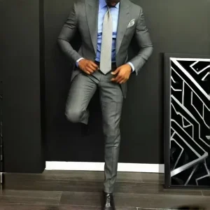 Groom Tuxedo Two Buttons Peaked Lapel Best Man Suit Men’s Wedding Suit Jacket + Pants