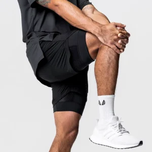 Gym Shorts Custom Logo Polyester Pocket Double Layer Joggers Shorts Running Basketball Gym Activewear Men’s Workout Shorts