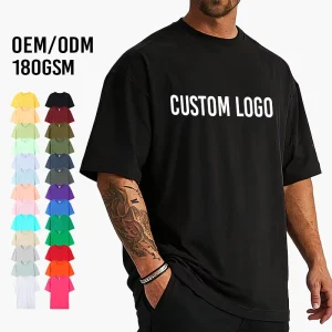 HIC Unisex High Quality 180gsm 100%Cotton Custom Logo Printing Blank O Neck Plus Size Men’s T shirts