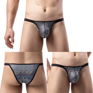 HL052 Men’s Sexy Underwear Half Bag Briefs for Young Men Low Rise Bikini Polyester