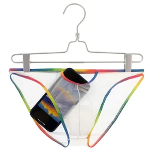 HL103 Rainbow Strip Soft Simple Skin friendly High elastic Men’s Briefs Ultra thin Ice Silk Perspective Men’s Sexy Underwear