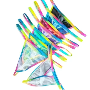 HL105 Ultra-thin Full Transparent Men’s Thong Rainbow Edge Sexy Seamless Polyester Underwear Nightclub Perspective Personality