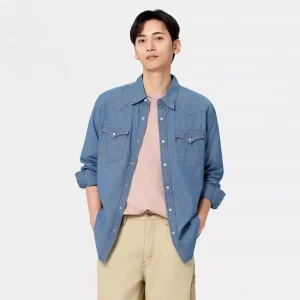 HaiYao Men’s Vintage Light Wash Denim Field Jacket Oversized Utility Streetwear Jean Coat