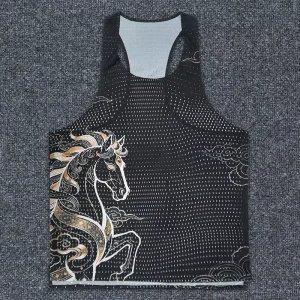 Heat Sealing Taped Seam Singlets Men Marathon Lightweight Running Solid Color Hollow Vest Polyester Stringer Tank Tops