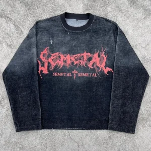 Heavy 100% Cotton T Shirt Manufacturer Graphic Designer Men Distressed Acid Wash T-Shirts Heavyweight Long Sleeve Men’s Shirt
