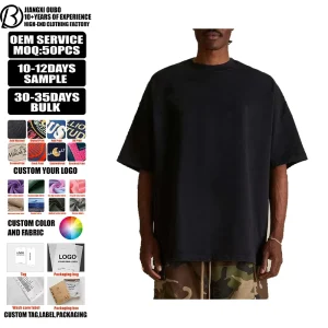 Heavy Cotton Men’s Plain T Shirts White Tee Shirt Custom Sublimation Mens Tshirts Blanks Oversized T-shirts for Summer