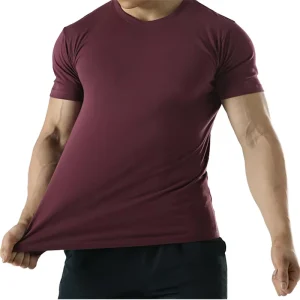 Heavy Weight Fitted T Shirt Custom Design Blank 100% Cotton Fitness Round Neck Plain T Shirts for Men