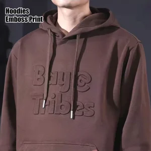Heavyweight 100% Cotton Pullover Hoodie Oversized Custom Foam for 3D Embossed Logo Men’s Autumn Streetwear