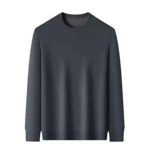 Heavyweight 320g Pure Cotton Solid Casual Blank Men’s Sweatshirt Spring New Model Loose Fit Drop Shoulder Ribbed Hem Long