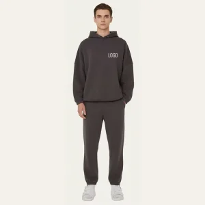 Heavyweight Cotton Plain Streetwear Sweatsuit Custom Hoodie for Men Gym Jogger Two Piece Heavy Hoodie Men’s Tracksuits