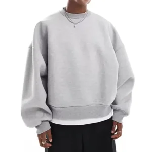Heavyweight Fleece Cotton Oversized Crewneck Sweatshirt Loose Fit Streetwear Blank Men’s Sweatshirts