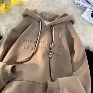 Heavyweight Hoodie Custom Logo Embossed Hooded Sweatshirt Men’s Custom 3D Embroidery Screen Printed Hoodie