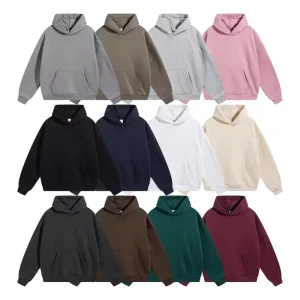 Heavyweight Oversized Hoodies Unisex Custom Logo Heavy Blank Pullover Hoodie Thick Fleece Men’s Hoodies Set