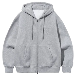 Heavyweight Zip Up Hoodie for Men Two Way Zipper Oversized Blank Plain Custom Embroidery