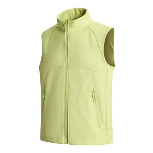 High Elastic Plaid Composite Fleece Vest, Unisex Outdoor Sports Stand Collar Warm Vest